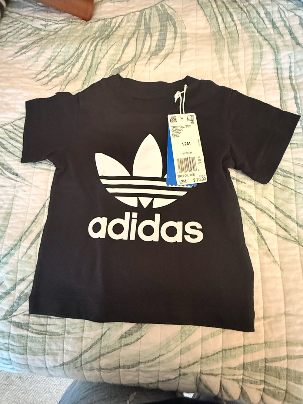 adidas Black Tee with White Trefoil Logo